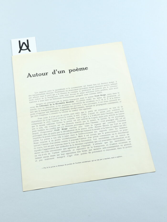 Autour d'un poème