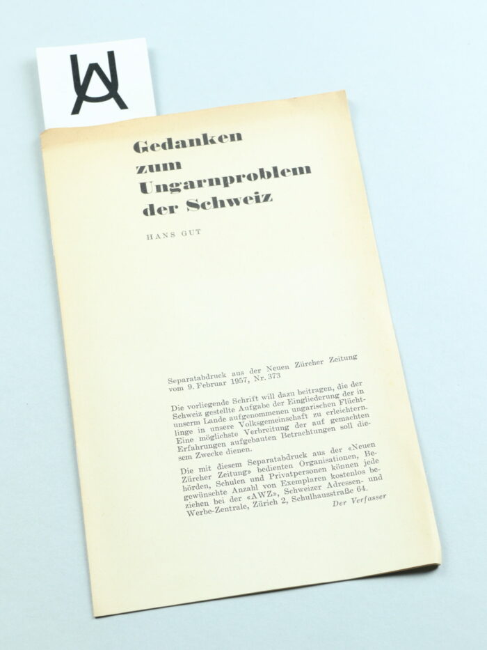 Gedanken zum Ungarnproblem der Schweiz