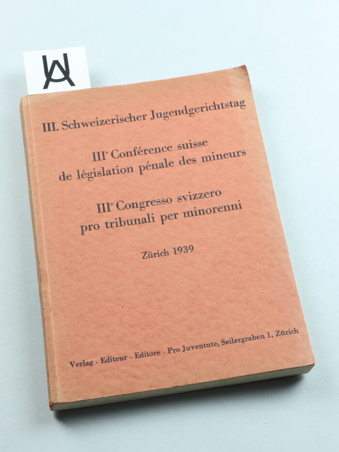 Bericht über den von der Stiftung Pro Juventute, dem Schweiz. Verein für Straf-, Gefängniswesen und Schutzaufsicht und der Schweiz. Vereinigung der Beamten der Jugendstrafrechtspflege unter Vorsitz von Bundesrat [Marcel] Pilet-Golaz veranstalteten III. Schweizerischen Jugendgerichtstag in Zürich, 24. und 25. Februar 1939