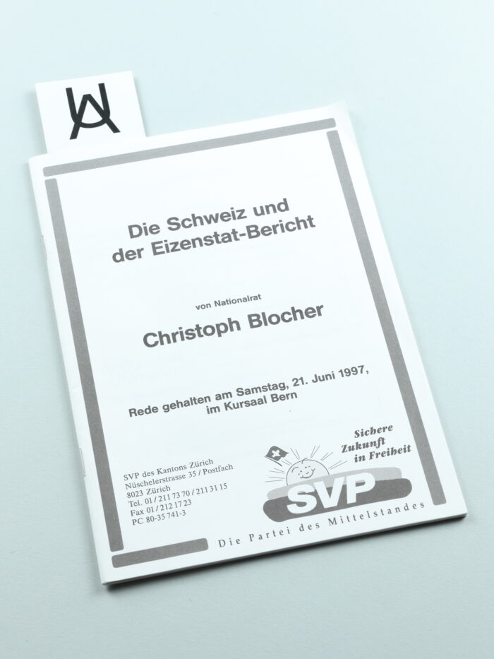 Die Schweiz und der Eizenstat-Bericht von NAtionalrat Christoph Blocher