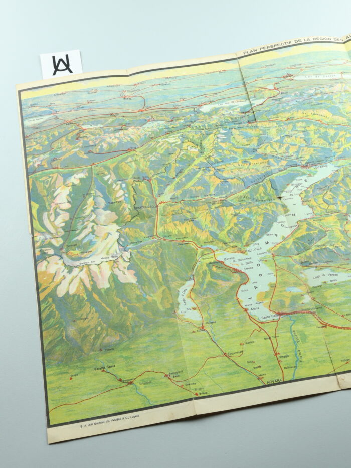 [Kartentitel:] Plan perspectif de la région des alpes et lacs suisses-italiens