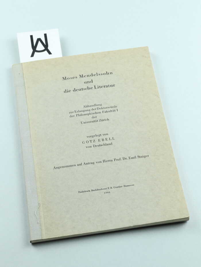 Moses Mendelssohn und die deutsche Literatur