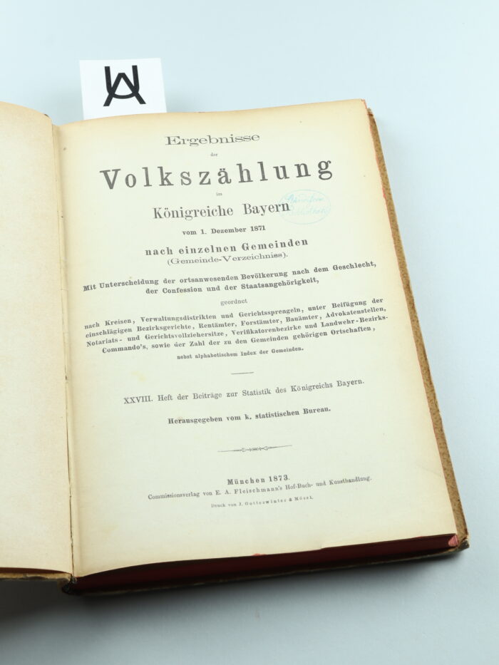 Ergebnisse der Volkszählung im Königreiche Bayern nach einzelnen Gemeinden (Gemeinde-Verzeichniss)