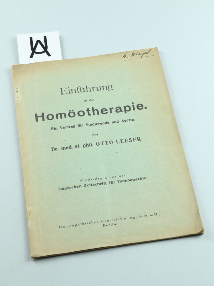 Einführung in die Homöotherapie