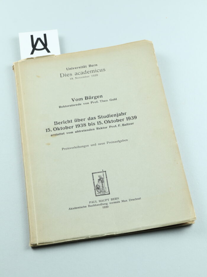 Universität Bern, Dies academicus, 18. November 1939