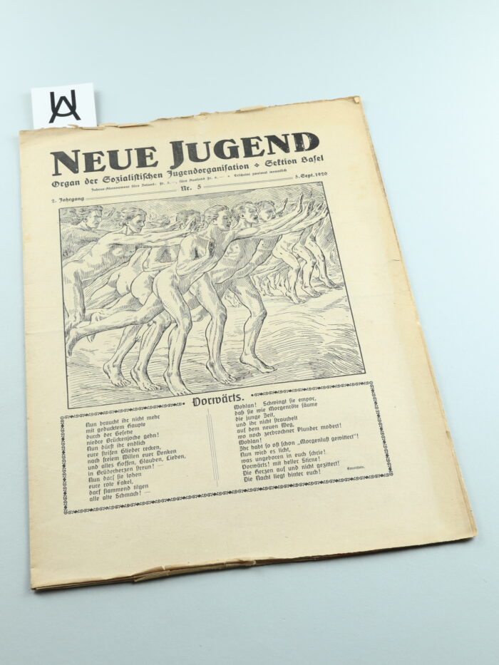 Neue Jugend, Organ des Sozialistischen Jugendorganisation, Sektion Basel, 2. Jahrgang, Nr. 5, 5. Sept[ember] 1920