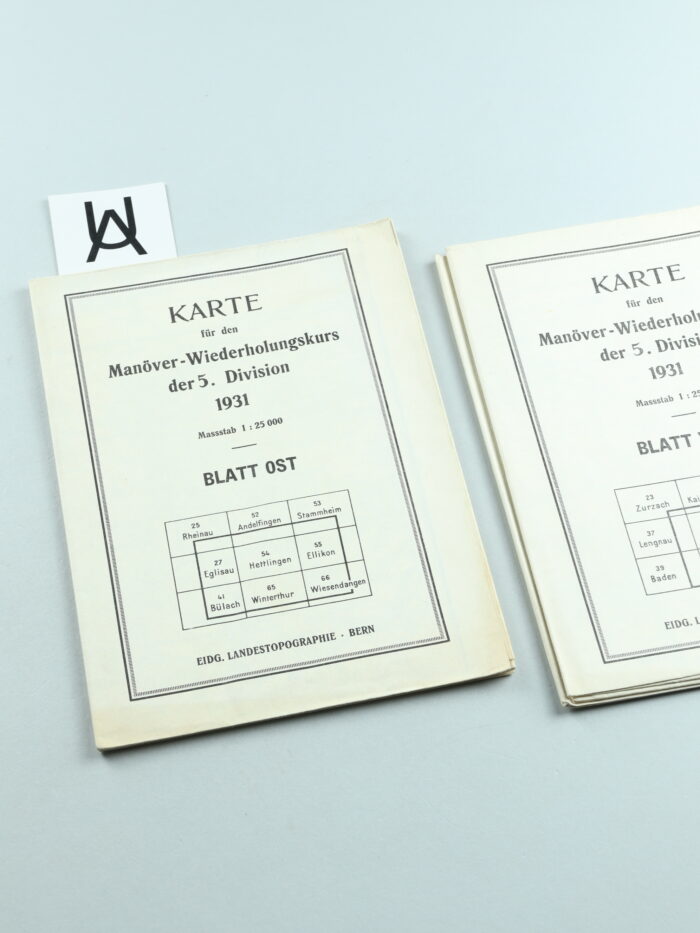 Karte für den Manöver-Wiederholungskurs der 5. Division 1931