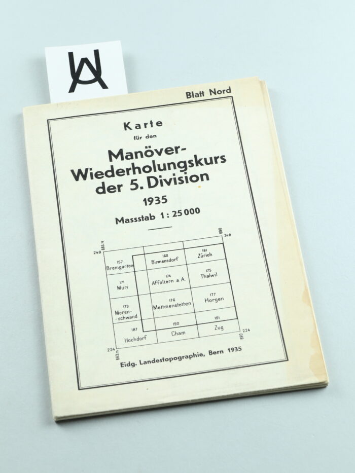Karte für den Manöver-Wiederholungskurs der 5. Division 1935