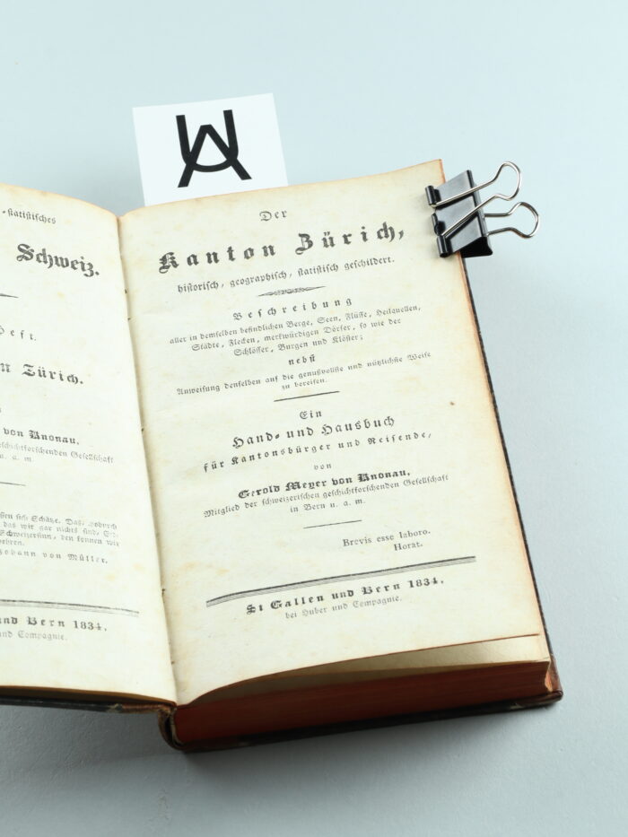 Der Kanton Zürich, historisch, geographisch, statistisch geschildert