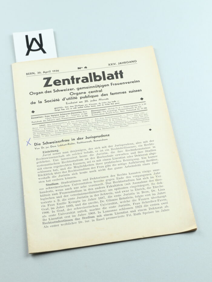 Die Schweizerfrau in der Jurisprudenz