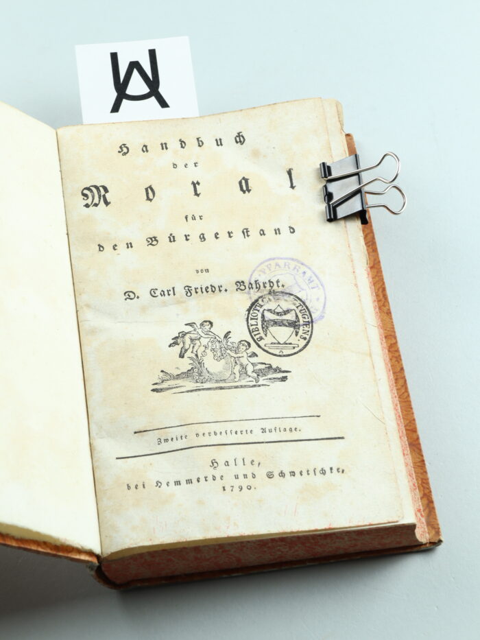 Handbuch der Moral für den Bürgerstand von D. Carl Friedr. Bahrdt