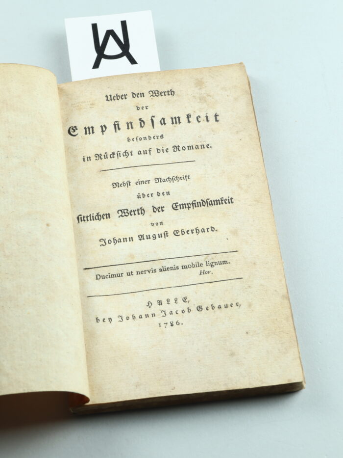 Ueber den Werth der Empfindsamkeit besonders in Rücksicht auf die Romane